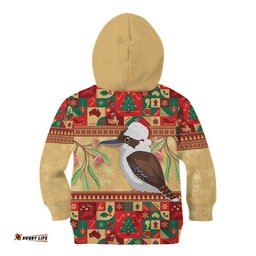 Australia Christmas Kid Hoodie Kookaburra Santa With Gumtree