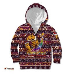 Brisbane Broncos Christmas Kid Hoodie Rugby Australia Mascot