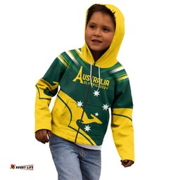 Personalised Australia Go Paris 2024 Kid Hoodie National Color Ver2