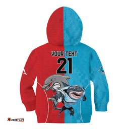 Custom Dolphins and Shark Kid Hoodie Together Sporty Style