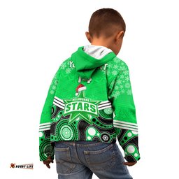 Custom Melbourne Stars Cricket Christmas Kid Hoodie Merry Xmas Indigenous Art