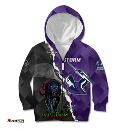 Personalised Storm And Panthers Rugby Kid Hoodie Sporty Style