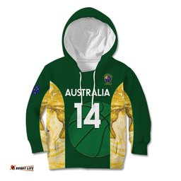 Custom Australia Basketball Kid Hoodie Go Champions Aussie Opals National Color