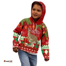 Australia Christmas Kid Hoodie Aussie Kangaroo Santa Merry Xmas