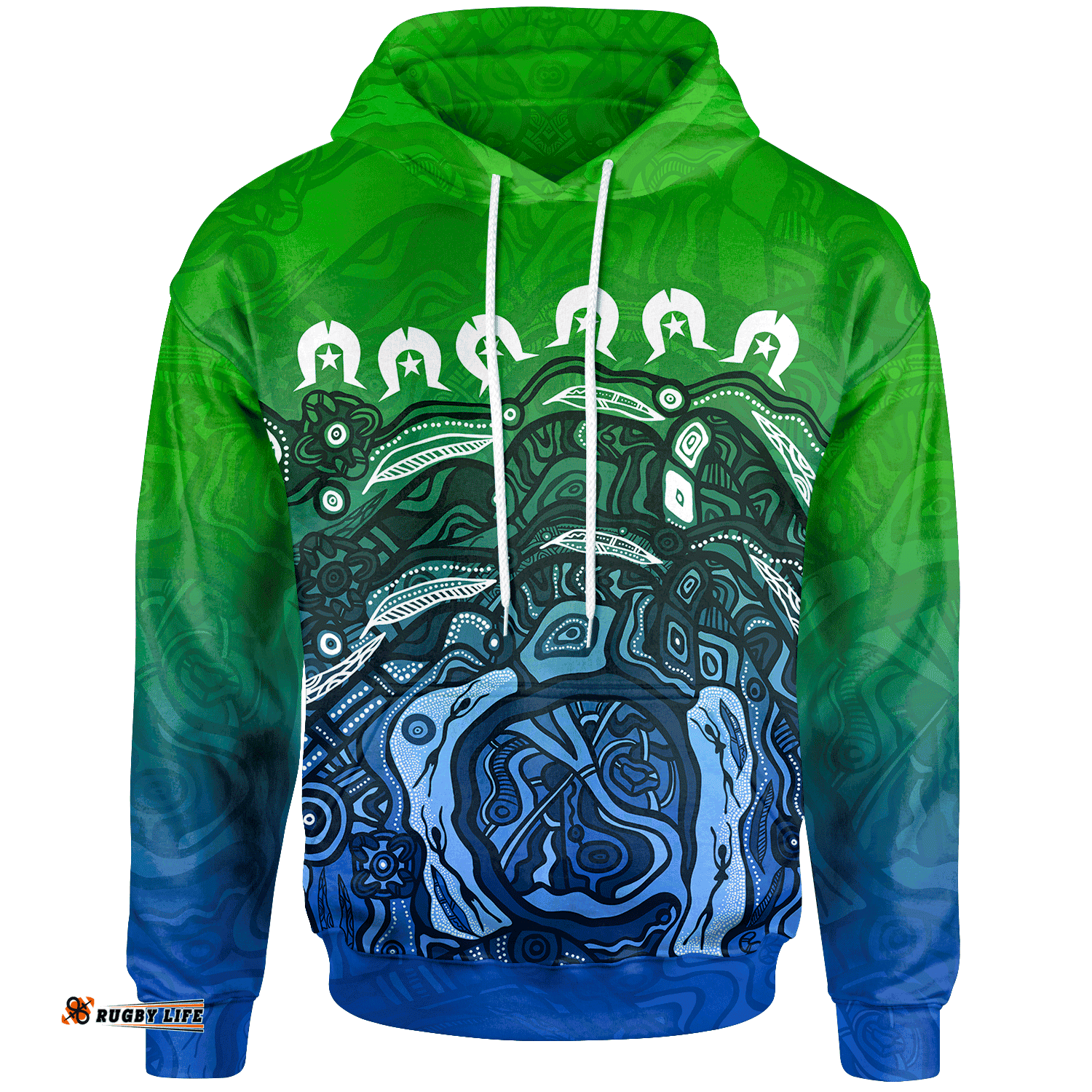 Kid Custom Torres Strait Islands Hoodie Blue Ocean For