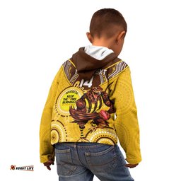 Custom AFL Hawkthorn NAIDOC Week Kid Hoodie Keep The Fire Burning Indigenous Art
