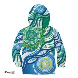 Torres Strait Islander Kid Hoodie Aboriginal Blue Art