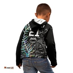 Custom New Zealand Rugby Kid Hoodie NZ Black Fern Champions History With Papua Shell