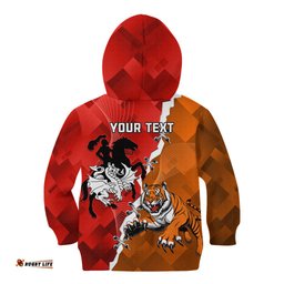 Personalised Dragons And Tigers Rugby Kid Hoodie Sporty Style
