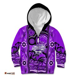 Hobart Hurricanes Cricket Kid Hoodie Happy Australia Day Aboriginal Art