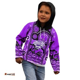 Hobart Hurricanes Cricket Kid Hoodie Happy Australia Day Aboriginal Art