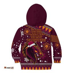 Broncos Rugby Kid Hoodie Heart Of All Queenland Christmas Vibe Unique