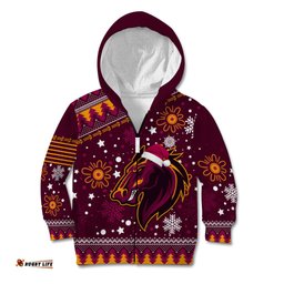 Broncos Rugby Kid Hoodie Heart Of All Queenland Christmas Vibe Unique