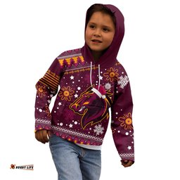 Broncos Rugby Kid Hoodie Heart Of All Queenland Christmas Vibe Unique