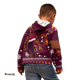 Broncos Rugby Kid Hoodie Heart Of All Queenland Christmas Vibe Unique