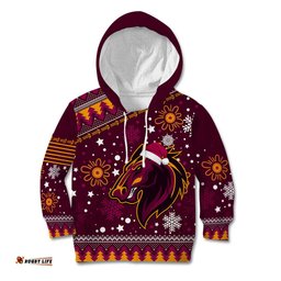 Broncos Rugby Kid Hoodie Heart Of All Queenland Christmas Vibe Unique