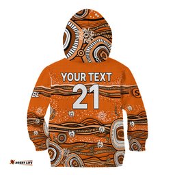 Custom Text And Number Australia Scorchers Cricket Kid Hoodie Indigenous