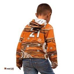 Custom Text And Number Australia Scorchers Cricket Kid Hoodie Indigenous