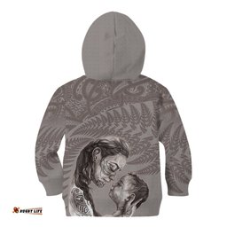 New Zealand Mother's Day Kid Hoodie Maori Mo Toku Mama Silver Fern