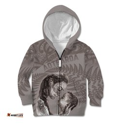 New Zealand Mother's Day Kid Hoodie Maori Mo Toku Mama Silver Fern