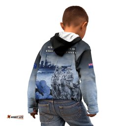 New Zealand ANZAC Day Kid Hoodie HMNZS Achilles We Will Remember Them