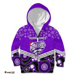 Custom Hobart Hurricanes Cricket Christmas Kid Hoodie Merry Xmas Indigenous Art
