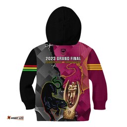 Panthers And Broncos Rugby Kid Hoodie Grand Final Penrith Brisbane Together