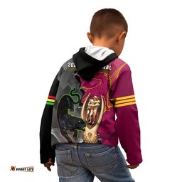 Panthers And Broncos Rugby Kid Hoodie Grand Final Penrith Brisbane Together
