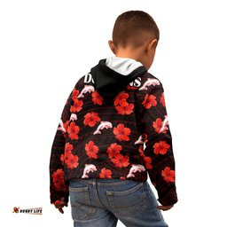 Dolphins Rugby Kid Hoodie Polynesian Style With Hibiscus