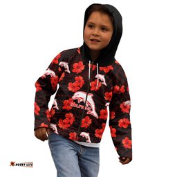 Dolphins Rugby Kid Hoodie Polynesian Style With Hibiscus