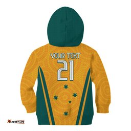 Custom Australia Rugby Kid Hoodie Wallabies Mascots Sporty Version