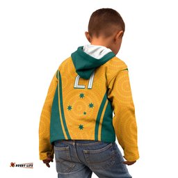 Custom Australia Rugby Kid Hoodie Wallabies Mascots Sporty Version