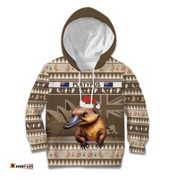 Aussie Platypus Kid Hoodie Merry Christmas