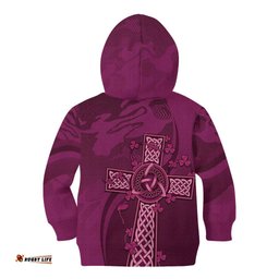 Ireland Rugby Kid Hoodie Maroon Celtic Knot Summer Paris 2024