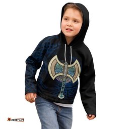 Celtic Knotwork Labrys Kid Hoodie