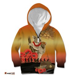 Australia Koala Soldier Style Kid Hoodie Last Post Lest We Forget
