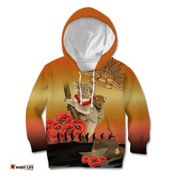 Australia Koala Soldier Style Kid Hoodie Last Post Lest We Forget