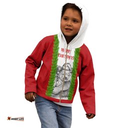 Australia Christmas Kid Zip Up Hoodie Merry Christmas Koala