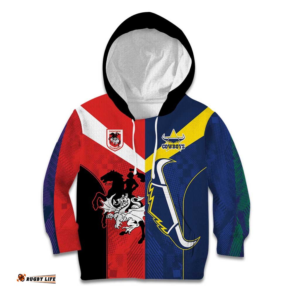 Custom Dragons Cowboys Combine Storm Warriors Kid Hoodie Sport Style Version 02