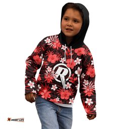 Australian Renegades Cricket Kid Hoodie Baeuty Pacific Hibiscus and Polynesian Pattern