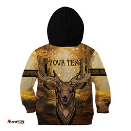 Personalised Deer Hunting Kid Hoodie Forest Vibes