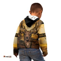Personalised Deer Hunting Kid Hoodie Forest Vibes