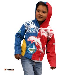 Custom Text And Number NRL Dolphins Combine Parra Eels Kid Hoodie Sporty Style