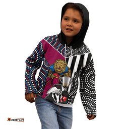 AFL Magpies Combine Lions Kid Hoodie Together Go Champions