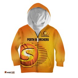 Custom Text And Number Perth Scorchers Cricket Hoodie KID Simple Style
