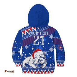 Bulldogs Football Kid Hoodie Christmas Vibe