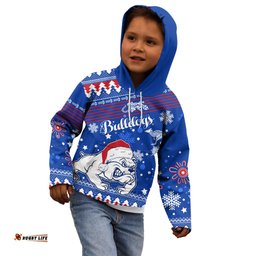 Bulldogs Football Kid Hoodie Christmas Vibe