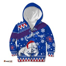 Bulldogs Football Kid Hoodie Christmas Vibe