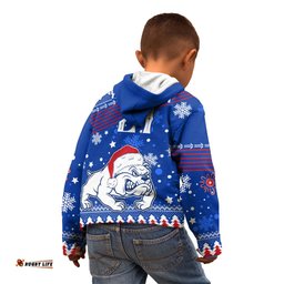 Bulldogs Football Kid Hoodie Christmas Vibe