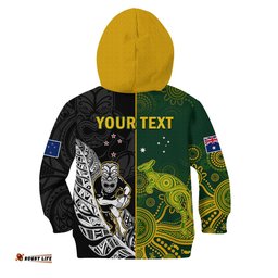 Custom Personalised Australia Rugby Mix Aotearoa Rugby Hoodie KID Wallabies All Black Special Version
